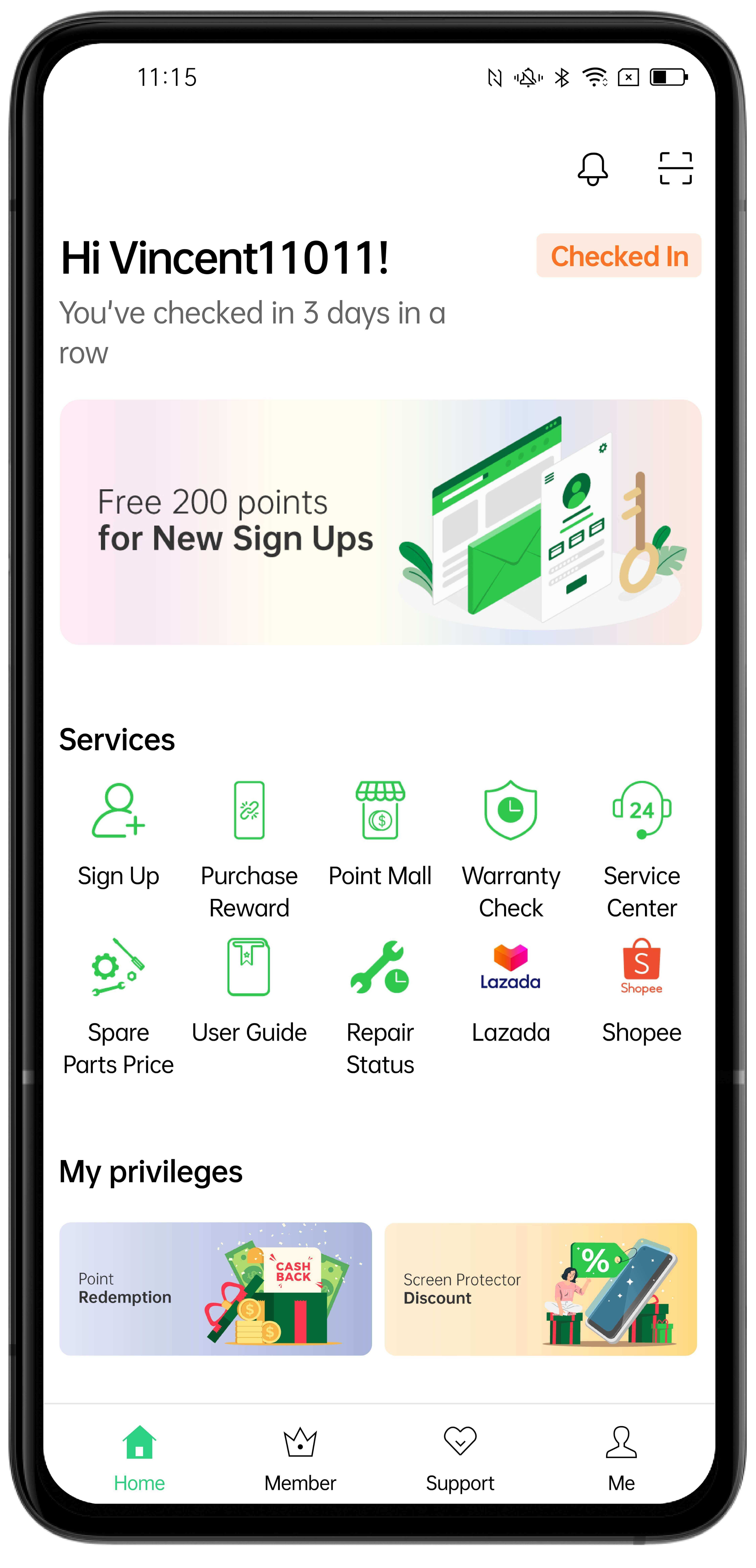 Register My OPPO App to earn points and enjoy member privileges