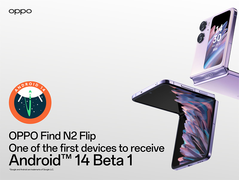 One of the initial mobile devices to get the Android 14 Beta 1 update will be the OPPO Find N2 Flip.