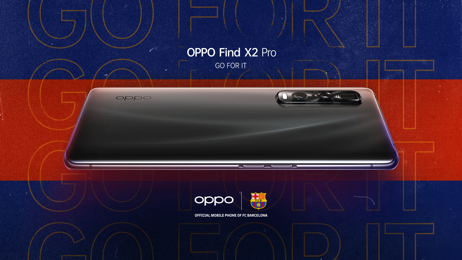 Case for Oppo A98 5G of FC Barcelona Barsa Blue Background - Official  License FC Barcelona
