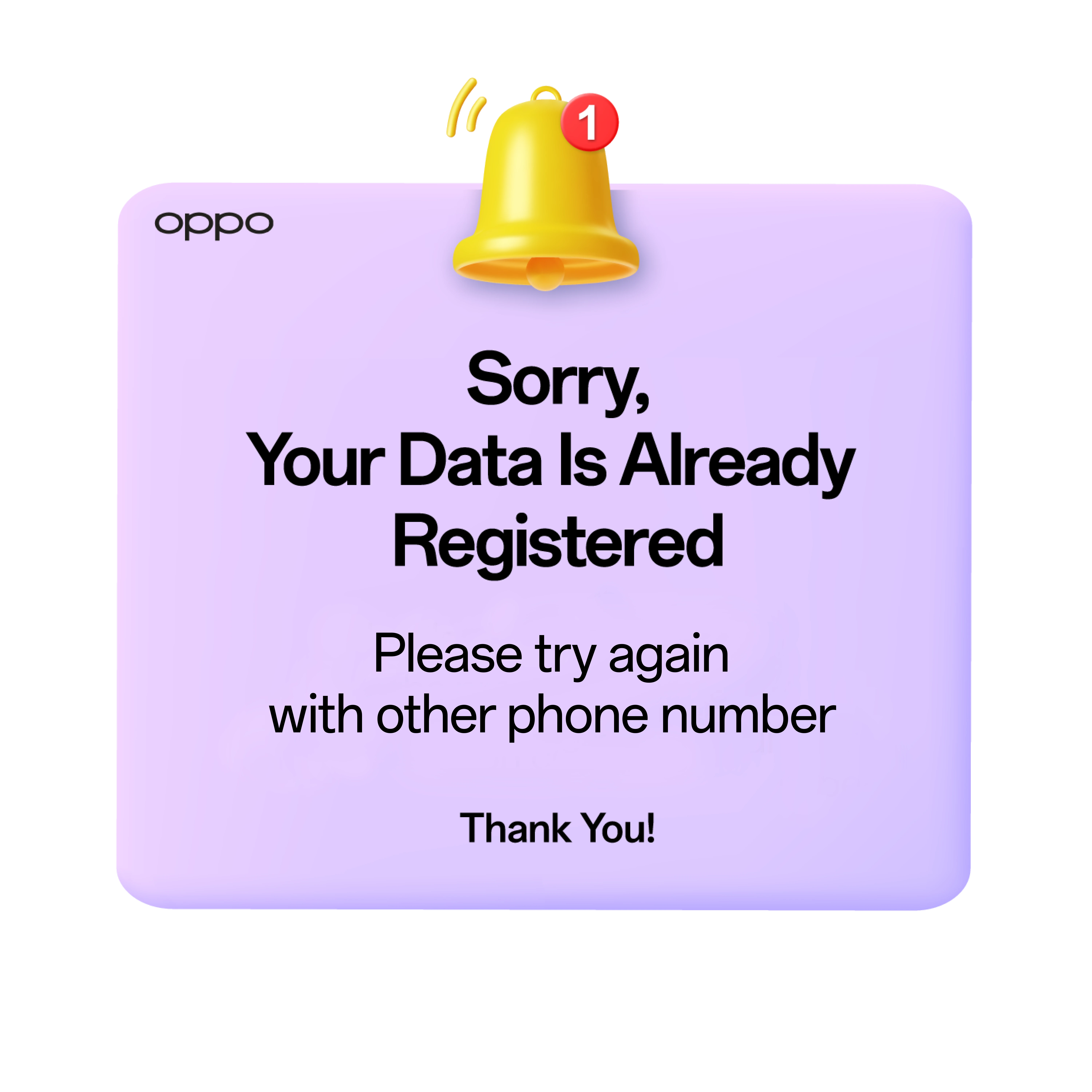 Popup Registration Failed Image