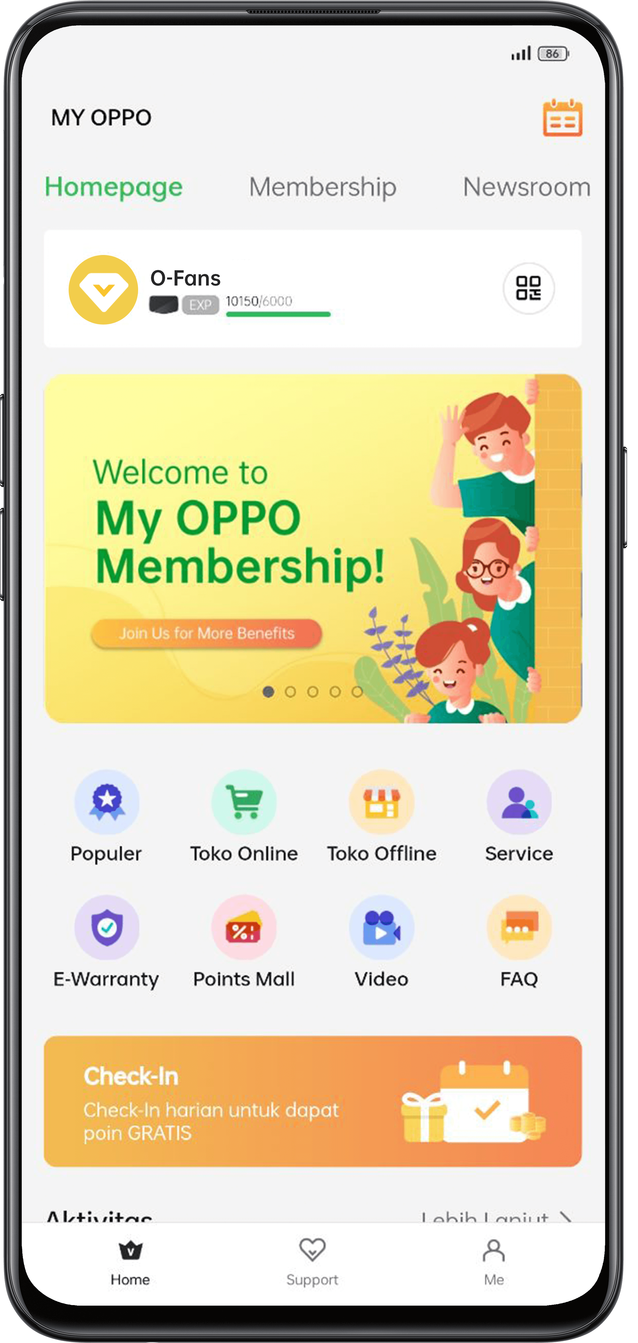 Register My OPPO App to earn points and enjoy member privileges