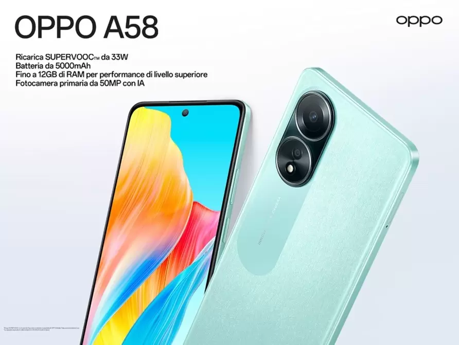OPPO A58 è il nuovo smartphone della serie A