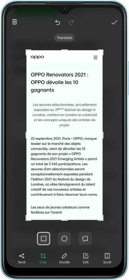 OPPO Three-Finger Translate with Google Lens