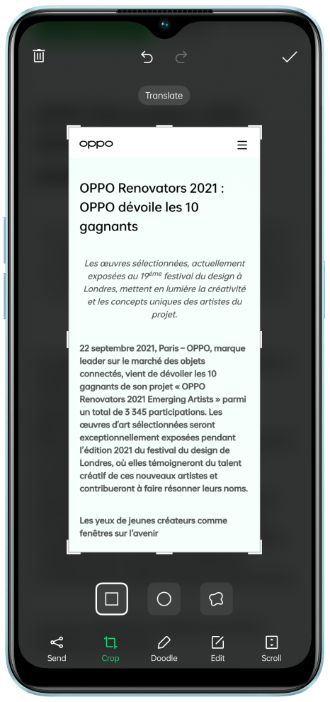 OPPO Three-Finger Translate with Google Lens