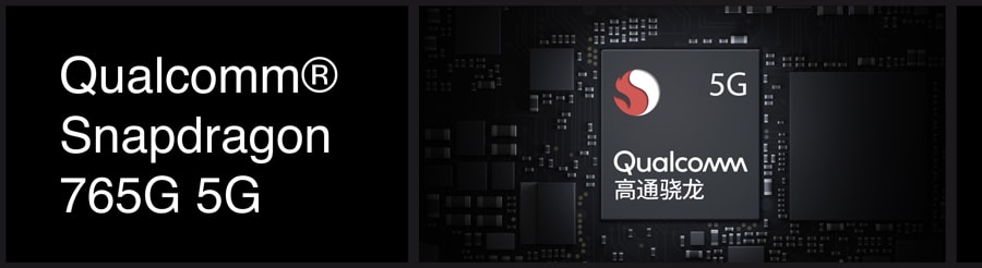 圖說：全新OPPO Reno3 Pro搭載Qualcomm Snapdragon 765G處理器，以高達數千Mbps的高速連線為使用者帶來5G全新體驗。