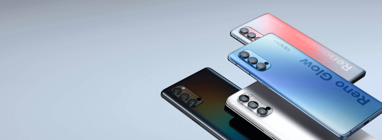 (OPPO Reno4 Pro - Galactic Blue, Sparkling Red, Space White і Space Black)