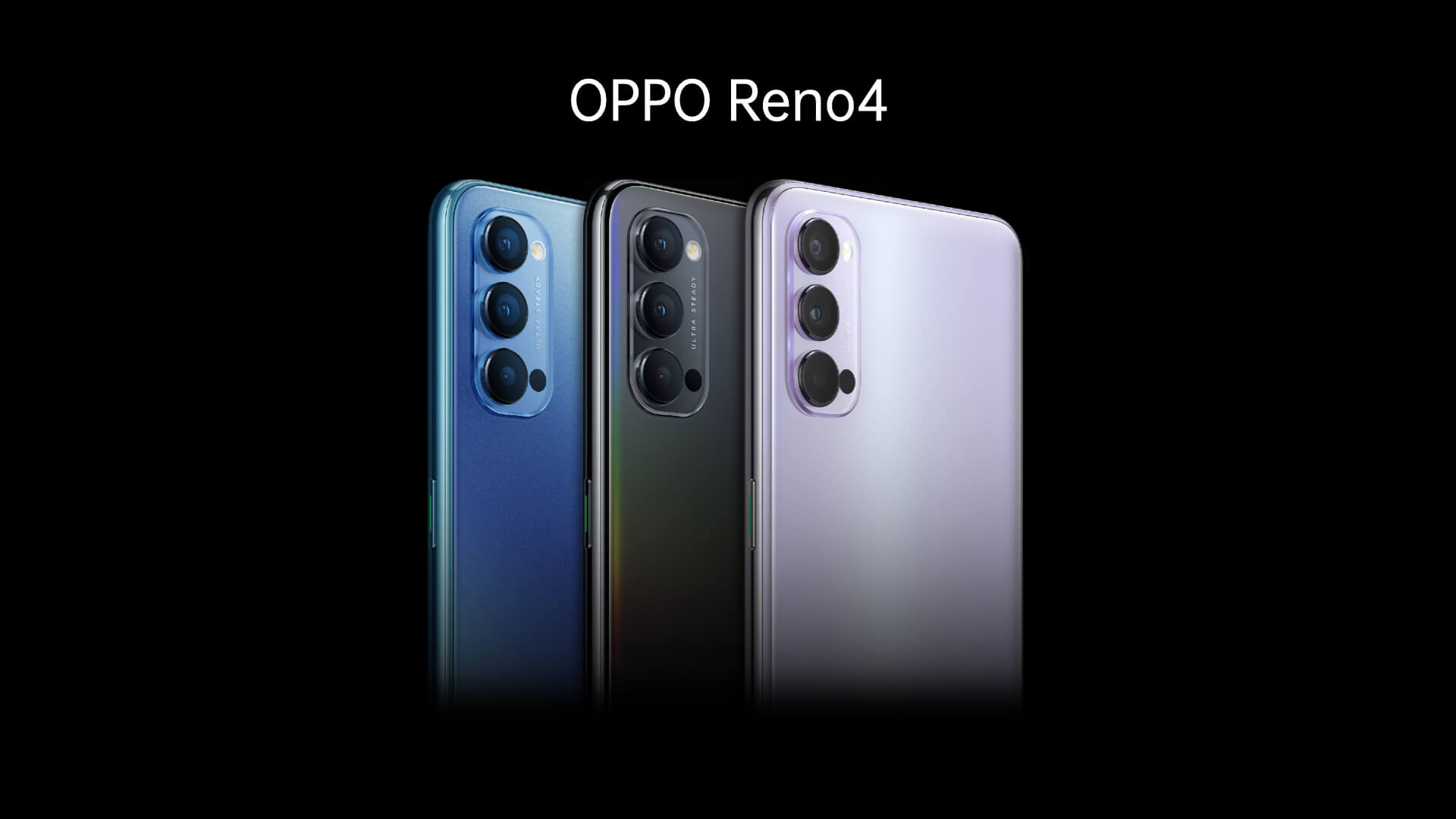 (OPPO Reno4 - Galactic Blue, Space Black и Taro Purple)